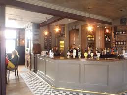 Painted Bar Front With Brass Foot Rail And Tiled Apron The Rifleman Epsom By Tibbatts Abel Design Paint Bar Bar Design Cafe Design