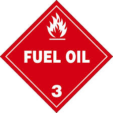 Placard Class 3 Fuel Oil Domestic Standard Worded Signs Adhesive Vinyl Laboratory Science