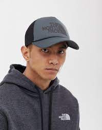 The North Face Logo Trucker Cap In Grey Trucker Cap The North Face Logo Trucker