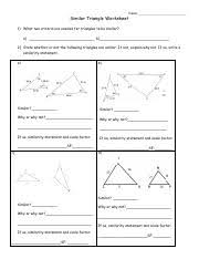 Two bangles of the same size and shape are. Similar Triangles Wkst Pdf Name Similar Triangle Worksheet 1 What Two Criteria Are Needed For Triangles To Be Similar A B 2 State Whether Or Not The Course Hero