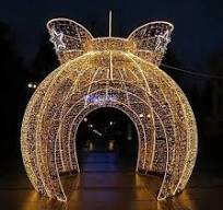 Outdoor Waterproof Christmas 3D LED Motif Lighted Huge Ornament Giant Arch  Ball Lights for Shopping Malls