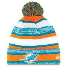 Mens Miami Dolphins New Era Orange On Field Sport Sideline Cuffed Knit Hat Miami Dolphins Apparel Miami Dolphins Game Miami Dolphins