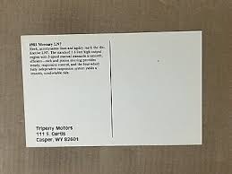 Postcard Casper WY Wyoming 1983 Mercury LN7 Tripeny Motors Auto Advertising  PC