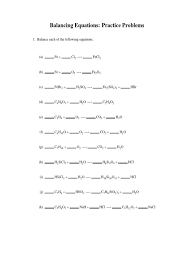 1.) the formulas of the reactants and products cannot be . Balancingpractice Pdf Atoms Chemical Compounds