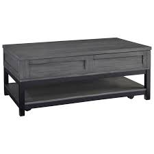 Product name lift up top coffee table item no. Ashley Signature Design Caitbrook T454 9 Rectangular Lift Top Cocktail Table In Gray Black Finish With Casters Dunk Bright Furniture Cocktail Coffee Tables