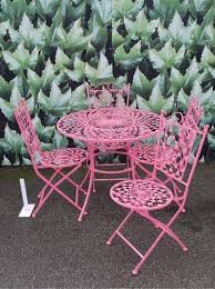 Outdoor bistro sets consist of a small table and two chairs. Pin By Misty Escoe On P T K Y Outdoor Patio Furniture Sets Metal Garden Table Garden Dining Set