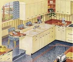 vintage style blue and yellow kitchen