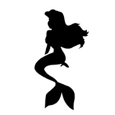 The Little Mermaid Ariel Stencil 02 Disney Princess Silhouette Little Mermaid Silhouette Disney Silhouettes