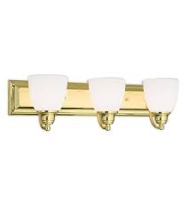 Polished brass vanity light fixtures. Livex Lighting 10503 02 Springfield 3 Light 24 Inch Polished Brass Bath Vanity Wall Light