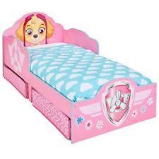 Kid Wood Toddler Bed Paw Patrol Skye Children Bedroom Furniture Underbed Storage Ebay Amazon Sale Skye Paw Patrol Kids Toddler Bed Toddler Bed