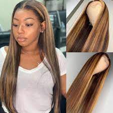 Gorgeous Highlights Hair Bone Straight Lace Front Wigs Human Hair Wigs Blonde Honey Blonde Hair Wig Hairstyles