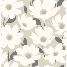 We have 79+ background pictures for you! Astera Grey Floral Wallpaper In 2021 Grey Floral Wallpaper Floral Wallpaper Homescreen Wallpaper