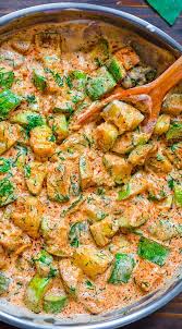 Creamy Zucchini Sauce Veggie Dishes Healthy Recipes Vegetable Dinners