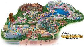 Mapa Disney California Adventure Parques Parques De Atracciones Los Angeles