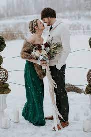 Learn What A Hygge Wedding Looks Like And How Beautiful It Can Be Winter Wedding Dress Green Wedding Dresses Winter Wedding Photos