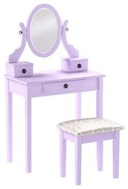Your purple vanity stock images are ready. Vanity Table And Cushioned Stool Set 3 Storage Drawer And Oval Mirror Traditional Bedroom Makeup Vanities By Decor Love Houzz
