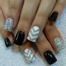 Simple Acrylic Nail Designs Black And White Gray Black White Nails Arte De Unas Easy Unas