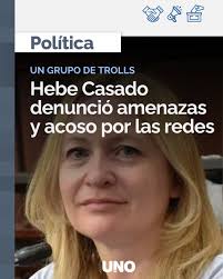 👉DENUNCIARON QUE DIFUNDIERON PÚBLICAMENTE SUS DATOS PERSONALES Después de  que la vicegobernadora Hebe Casado contara en sus redes sociales que fue  víctima de una operación política, que difundió una falsa convocatoria a