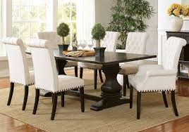 parkins 7 pc rustic espresso beige dining table set by coaster table a manger moderne table a manger maison