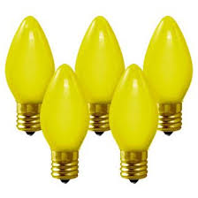 C9 Opaque Yellow Replacement Bulb 7 Watt Incandescent Christmas Lights Christmas Light Bulbs Christmas Lights