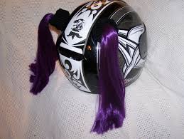 Black And Purple Motorcycle Helmet Purple Helmet Ponytail 24 Tails 4 Helmets Purple Motorcycle Purple Motorcycle Helmet Purple Helmet