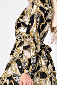 Desenli Balon Kol Kadin Tesettur Elbise Alvina Fashion Mini Dress Dresses