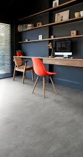 Home Office Featuring Secura Pur Luxury Vinyl Sheet Flooring In Powdered Concrete Vinyl Sheet Flooring Vinyl Flooring Kitchen Luxury Vinyl Flooring