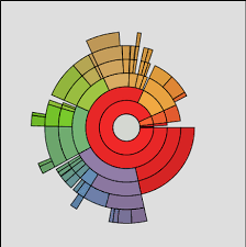 Multi Layer Pie Chart Break Out Detail Color Code Allows