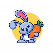 Cute Rabbit And Carrot Icon Illustration Bunny Logo Mascot Cartoon Character Animal Logo Concept White Isolated Cute Bunny Cartoon Bunny Logo Vector Icons Illustration