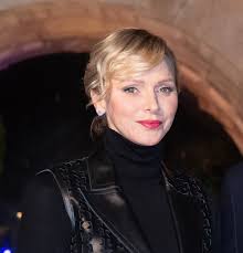 Princess Charlene of Monaco Wears Leather Vest to Christmas Lighting