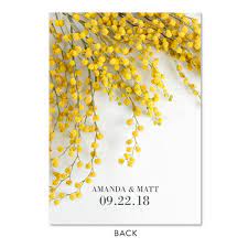 Acacia Flower Wedding Invitations With Yellow Mimosa Spring Wedding Invit Flower Wedding Invitation Spring Wedding Invitations Floral Wedding Invitations