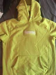 Supreme box logo hooded sweatshirt color: Supreme Acid Green Box Logo Hoodie Size L F W12 Ebay