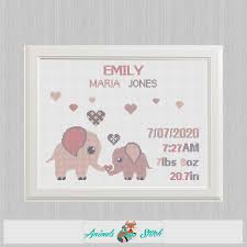 Check spelling or type a new query. Cross Stitch Elephants With Hearts Birth Announcement Cross Stitch Pattern Baby Sampler New Baby Girl Birthday Jungle Nursery Decor Wall Art Needlepoint Sewing Needlecraft Efp Osteology Org