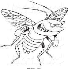 Welcome to our popular coloring pages site. Vector Of A Cartoon Evil Cockroach Coloring Page Outline By Toonaday 13087