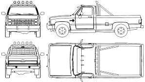 On these pages you can find chevrolet vehicles bolt pattern and offset. 1986 Chevrolet Silverado Pickup Truck Blueprints Free Outlines
