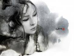 水墨风格插画- 设计之家