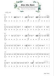 Ranch Beginners 17 Key Kalimba Lesson 4 Kiss The Rain Song Notes Piano Notes Songs Thumb Piano