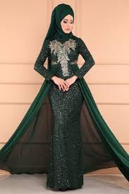 Modaselvim Abiye Payetli Tesettur Abiye Pn2010 Zumrut Modest Dresses Fashion Muslim Fashion