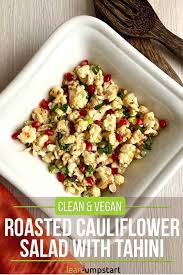 creamy roasted cauliflower salad with tahini lemon dressing rezept einfache gerichte rezepte mit blumenkohl salatbuffet