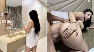 Young Stepsister Mackencie is Interrupted in the Shower by Her Perverted  Stepbrother to Suck Her Big Cock and then Fuck Her