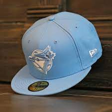 New Era Authorized Dealer Style 65045871tb Color Ultra Blue Glacial White Material Polyester Grey Undervisor A C Toronto Blue Jays Blue Jays Fitted Hats