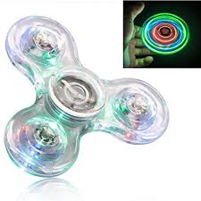 Figrol Led Light Up Fidget Spinner Clear Fidget Toy Crystal Led Light Fidget Spinner Rainbow Toy Finger Spinner Rainbow Toy Cool Fidget Spinners Kids Crystals