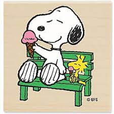 Peanuts 'Eating Ice Cream' Wood Mounted Rubber Stamp - Bed Bath & Beyond -  5241434