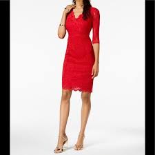 Thalia Sodi Lace Sheath Dress In 2020 Cocktail Dress Lace Red Lace Cocktail Dress Red Cocktail Dress