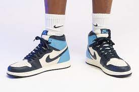 Authentication guaranteed on collectible sneakers. On Foot Air Jordan 1 High Og Obsidian Sneaker Freaker