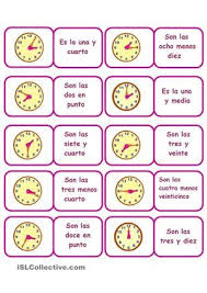 Domino Para Practicar Las Horas Trabajos Ele Aprender La Hora Juegos De Matematicas Hojas De Trabajo