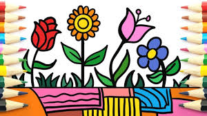 Las liliáceas (nombre científico liliaceae juss.) son una familia de plantas monocotiledóneas perennes, herbáceas, con frecuencia bulbosas, que pueden ser reconocidas por sus flores bastante grandes con un perigonio formado por seis tépalos libres, frecuentemente coloreados y con manchas. Como Dibujar Y Colorear Dibujo Jardin De Flores Youtube Jardin De Flores Dibujos De Colores Dibujos Para Colorear