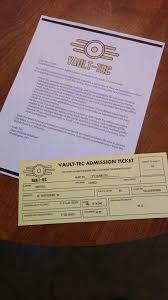 My Invitation And Ticket To Vault 111 Vault 111 Fallout Wedding Fallout Props