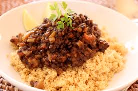 Peel and chop onion and garlic. Beluga Lentil Curry With Couscous Nade In The Kitchen