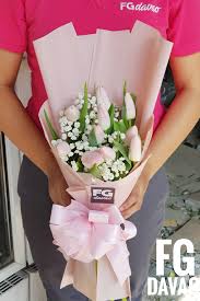 Bouquet Of Tulips Send Flowers To Your Loved One Www Fgdavao Com Price List Can Be Seen On Our Website Store Tulip Bouquet Flower Delivery Online Flower Shop